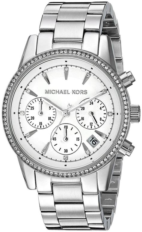 michael kors damen-armbanduhr mk6428 edelstahl|Michael Kors Damenuhr Analog Chronograph mit .